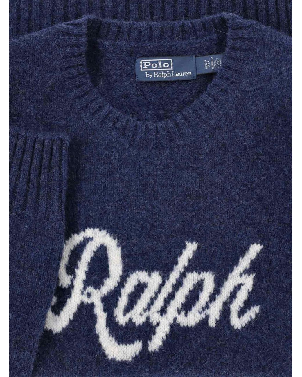 Polo Ralph Lauren Blue Ralph Logo Crewneck Sweater for men