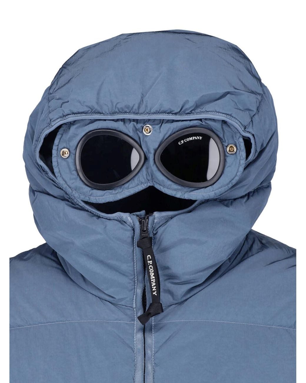 C P Company Blue C. P. Company Hooded Puffer Jacket for men