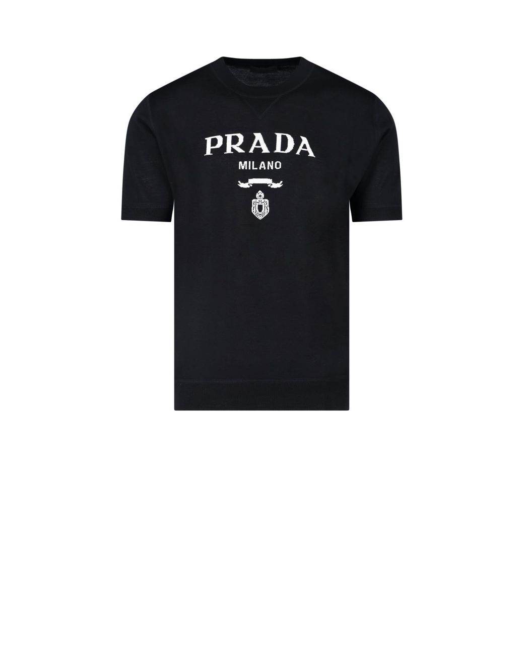 Prada Wool T-shirt in Nero (Black) for Men | Lyst