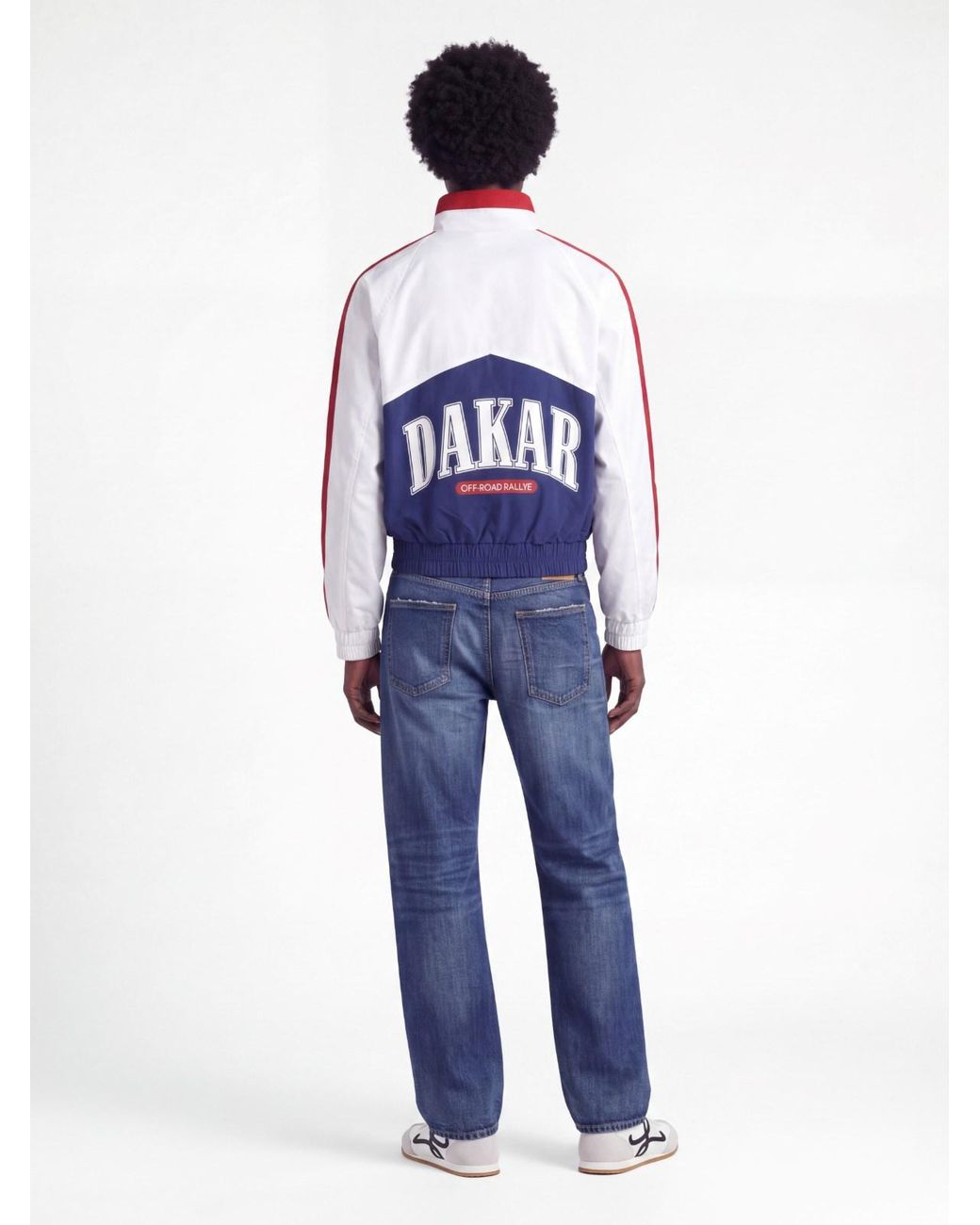 Rhude Blue Colorblock Hooded Track Jacket for men