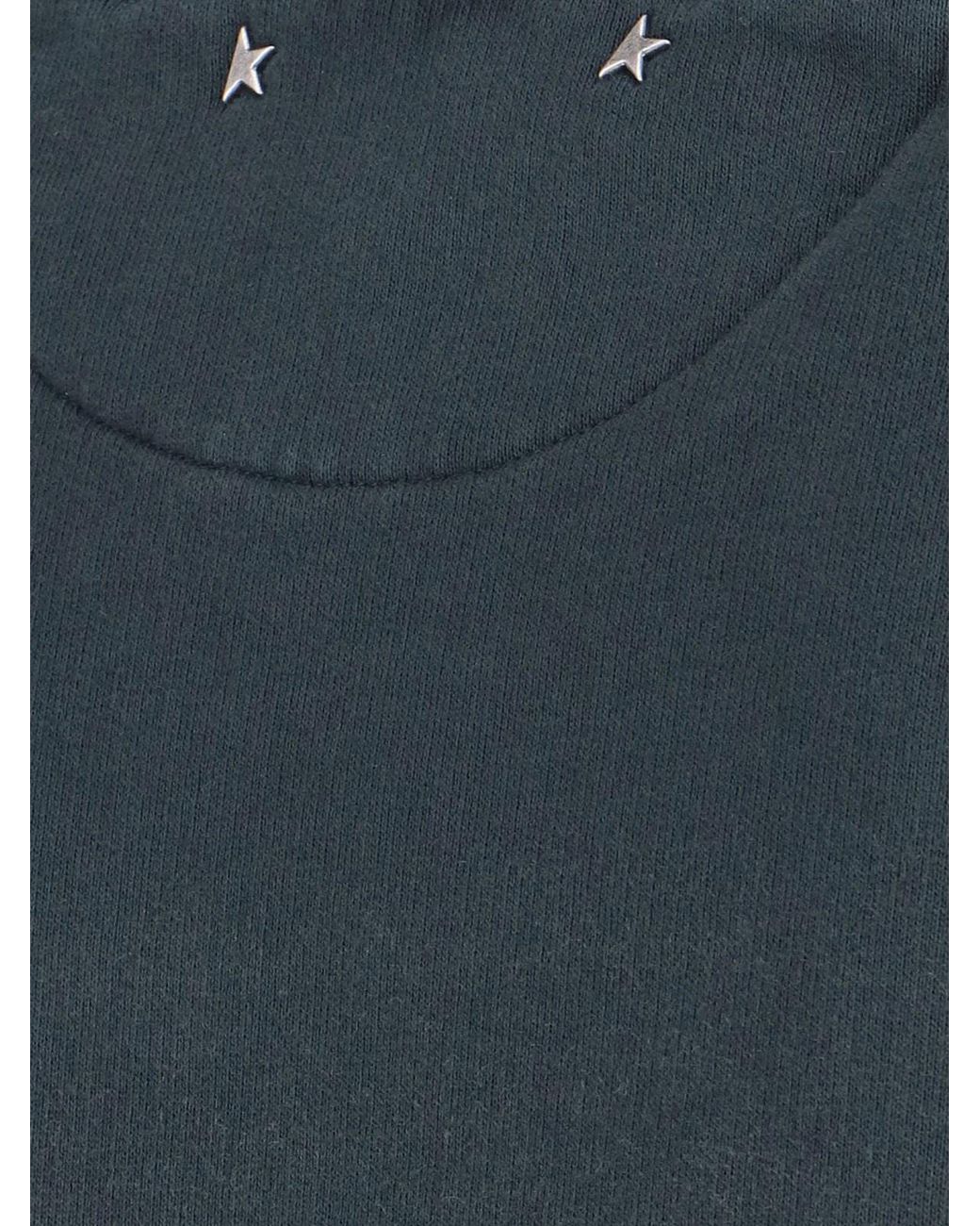 Golden Goose Deluxe Brand Blue Worn Effect Cotton Hoodie for men