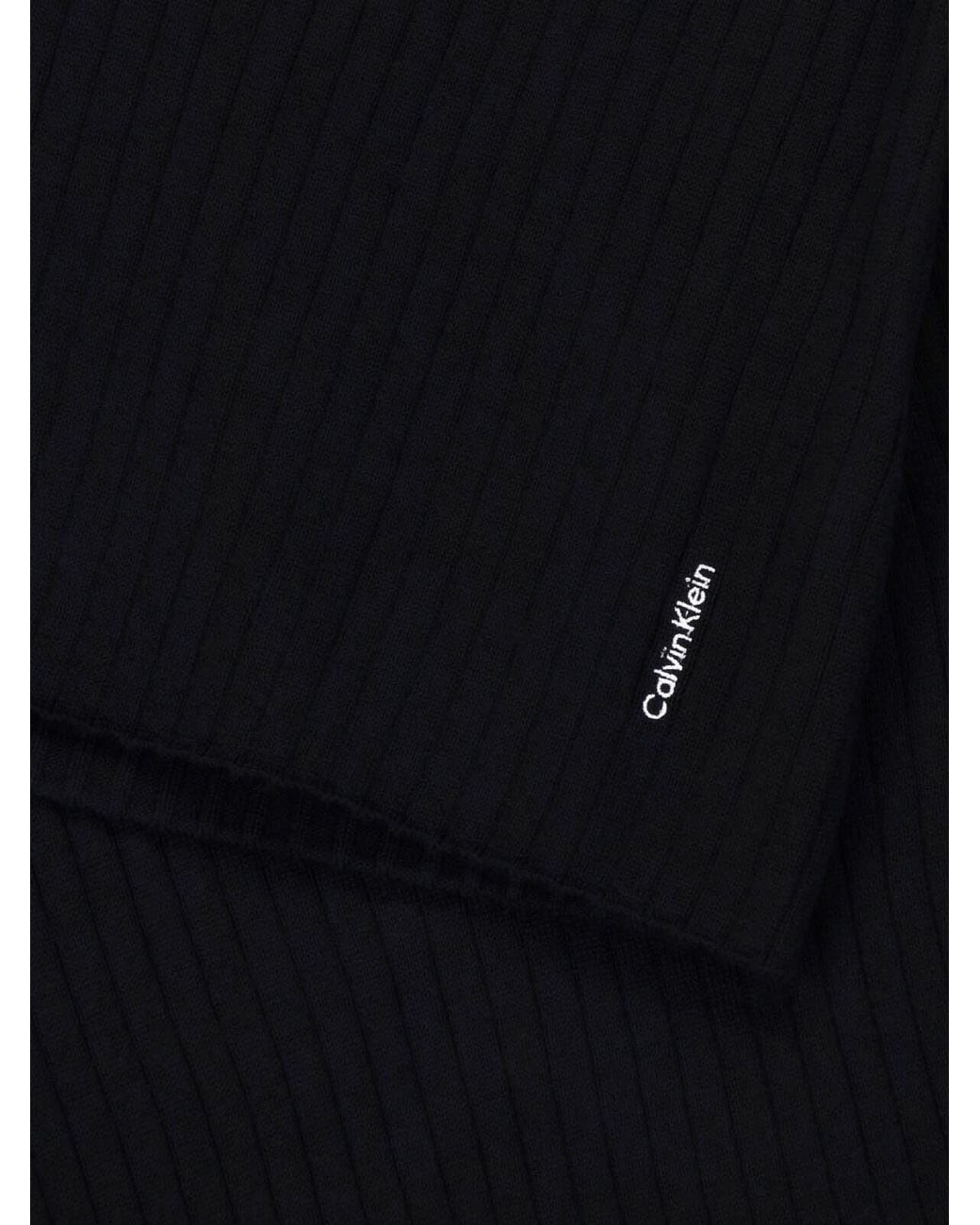 Calvin Klein Black Wool Polo