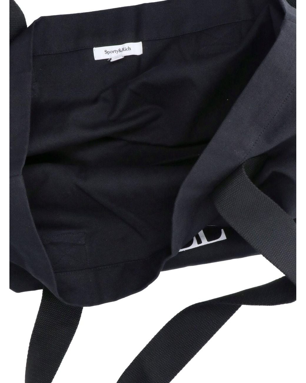 Sporty & Rich Black Printed Tote Bag