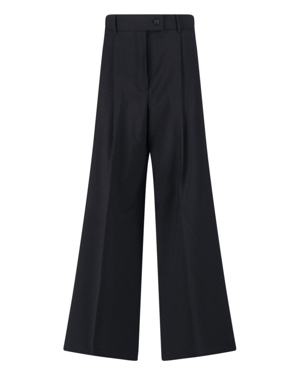Sportmax Blue Wide-Leg Tailored Trousers With High Waist