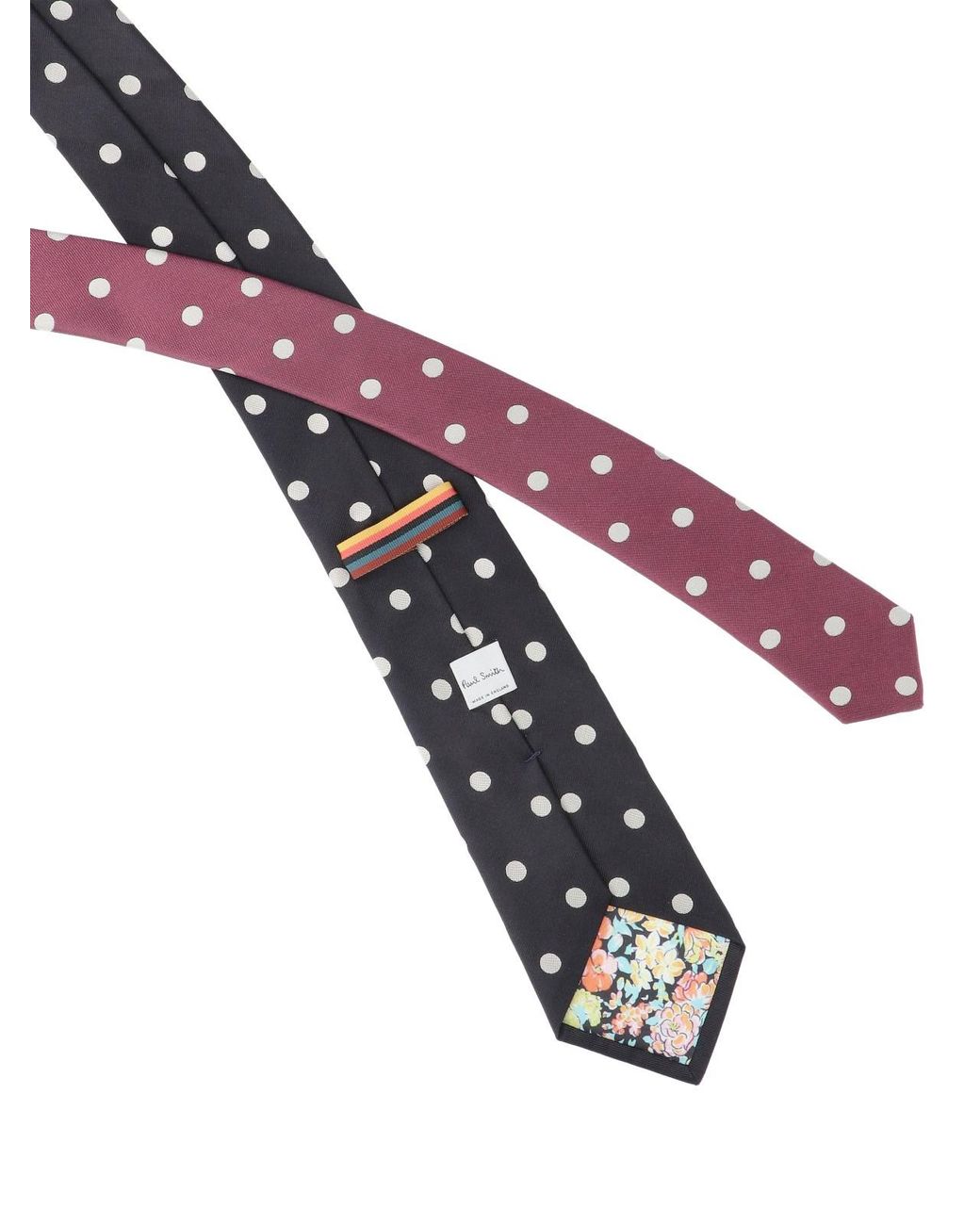 Paul Smith White Polka Dot Silk Tie for men