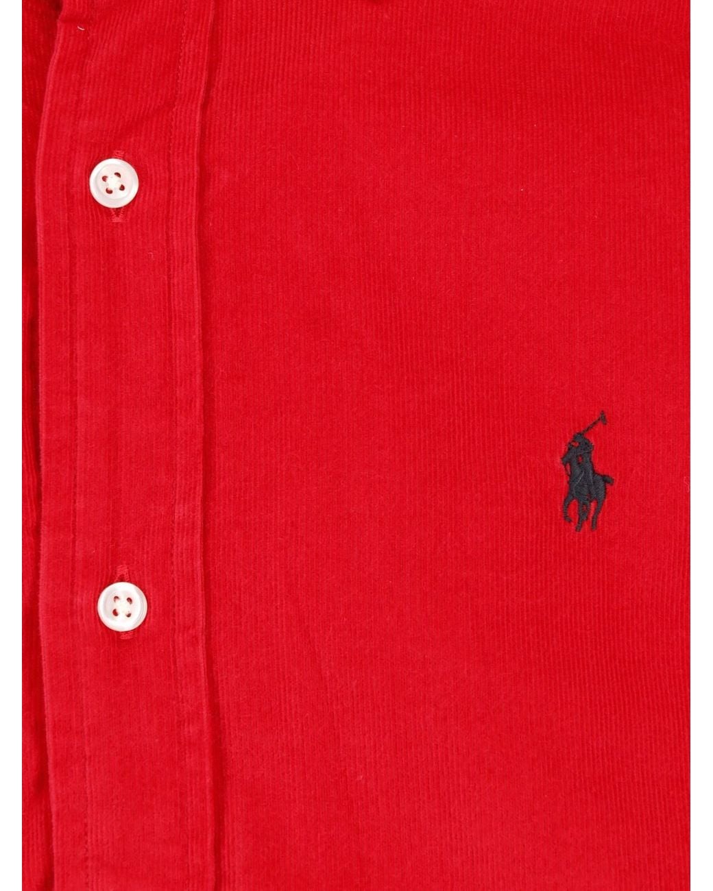 Polo Ralph Lauren Red Velvet Shirt for men