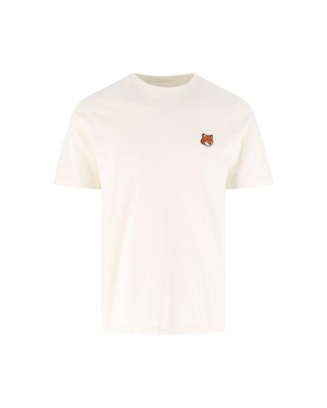 Maison Kitsuné White T-Shirt “Fox Head” for men