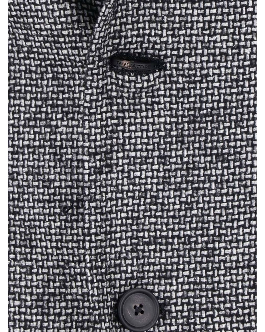 Tagliatore Gray Double-Breasted Knit Blazer for men
