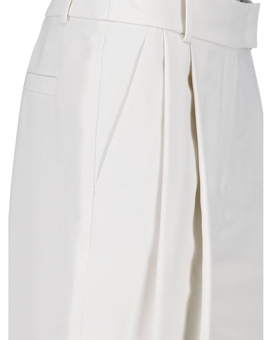 Giorgio Armani White Tailored Silk Trousers