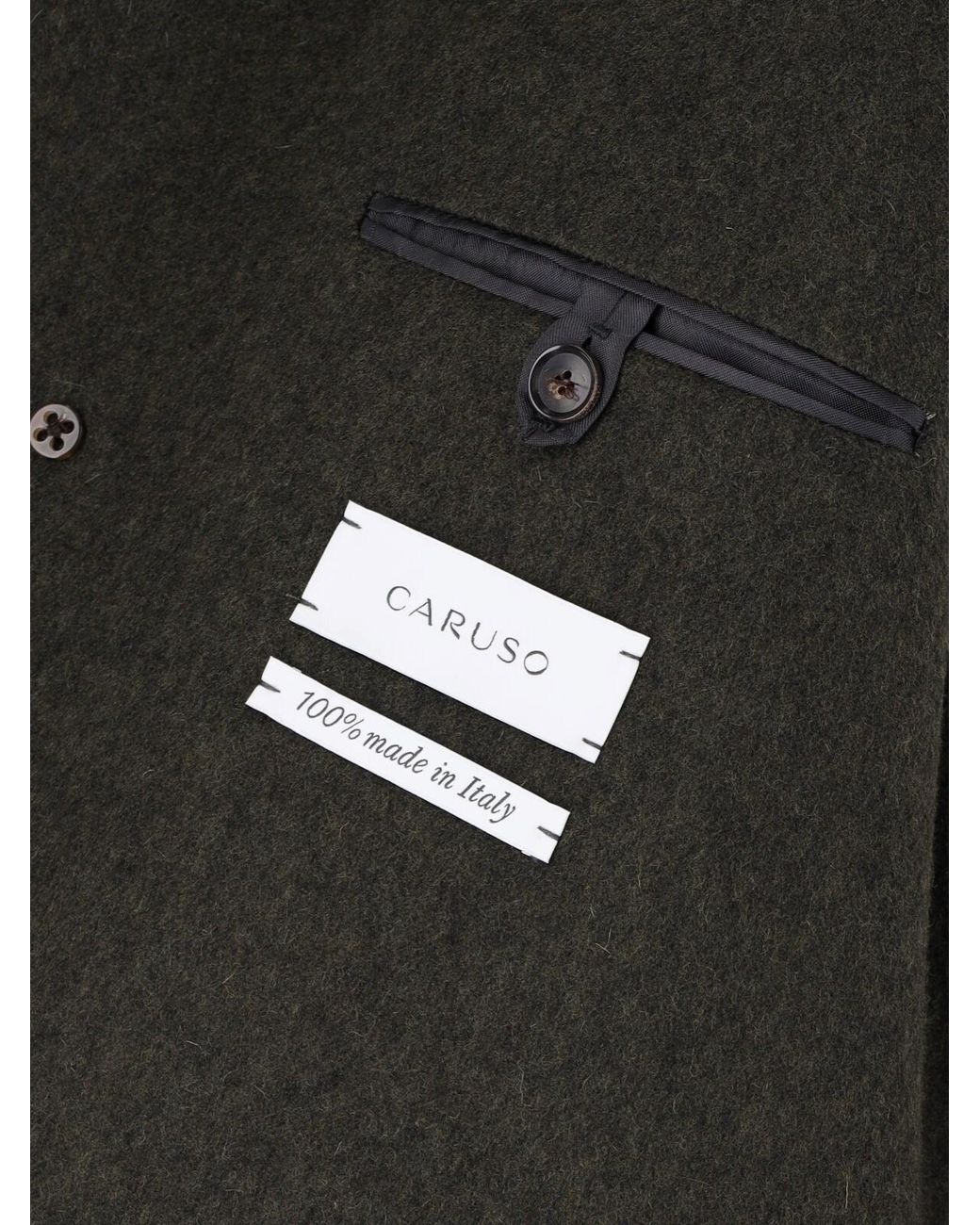Caruso Black Coat "Foscari" for men