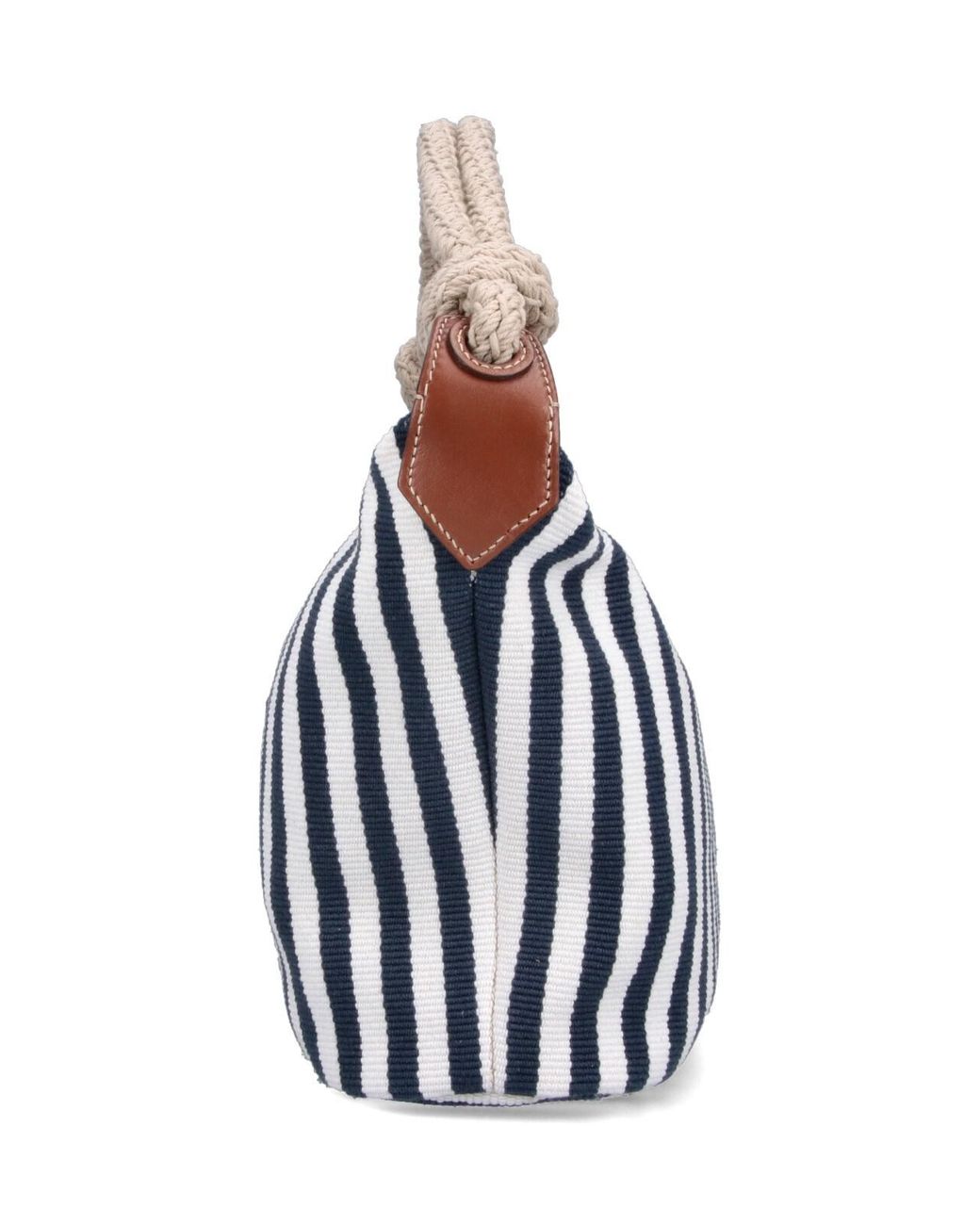 Miu Miu White Striped Shoulder Pouch
