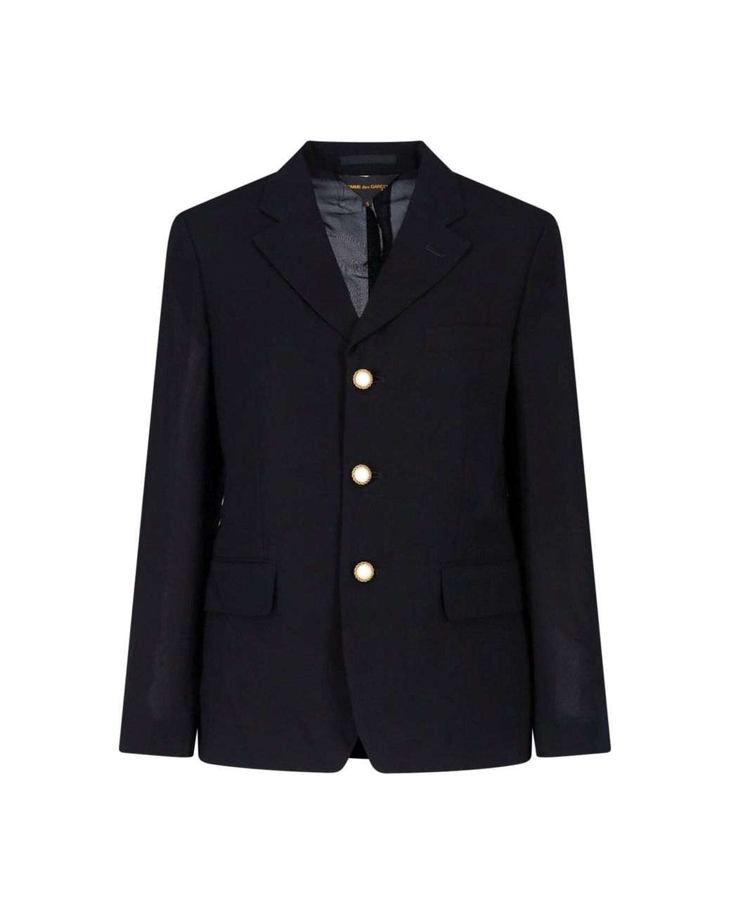 Comme des Garçons Blue Single-Breasted Blazer