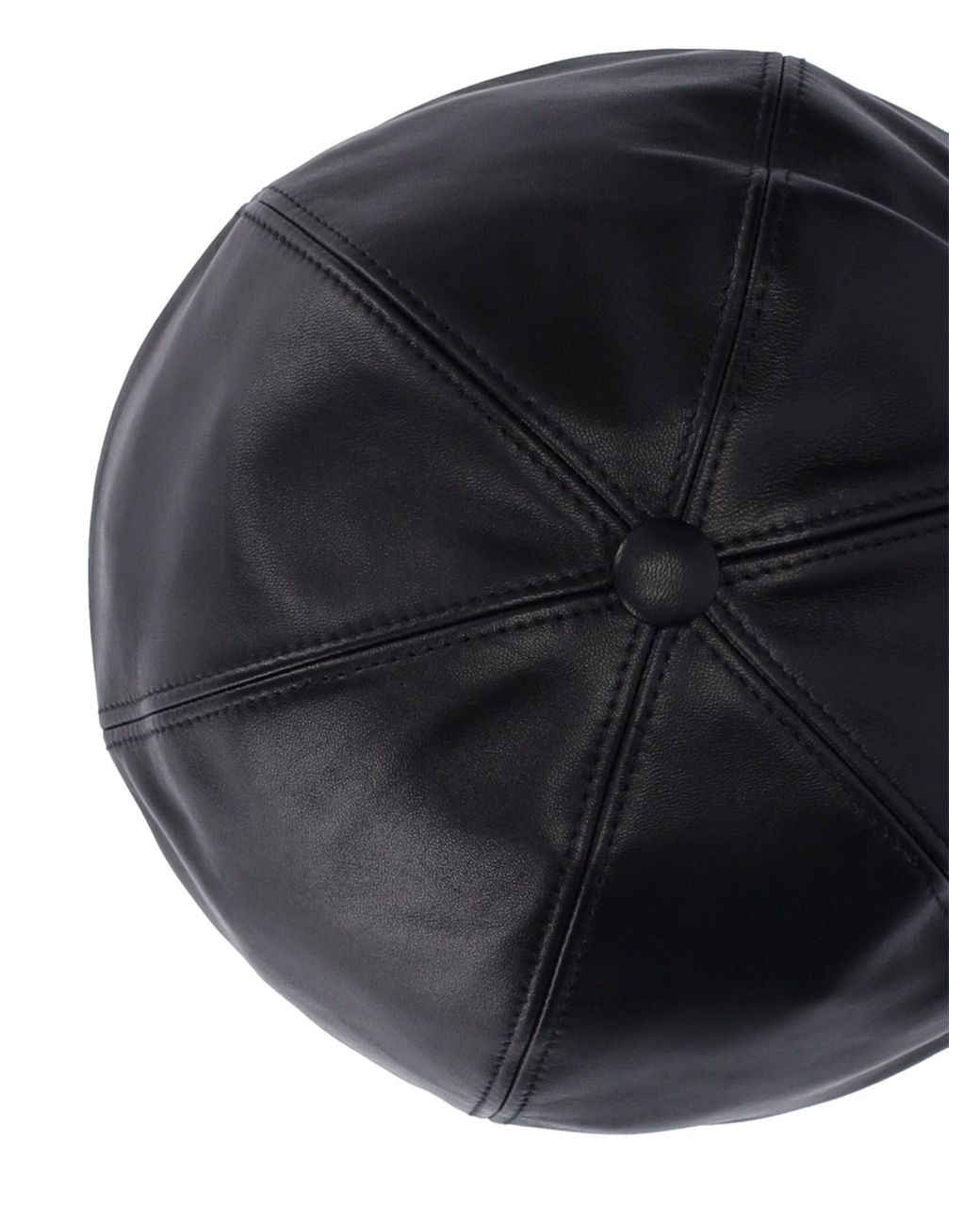 The Attico Leather Baseball Hat in Black | Lyst