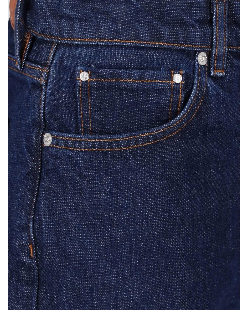 Anine Bing Blue Straight-Leg Jeans "Brie"