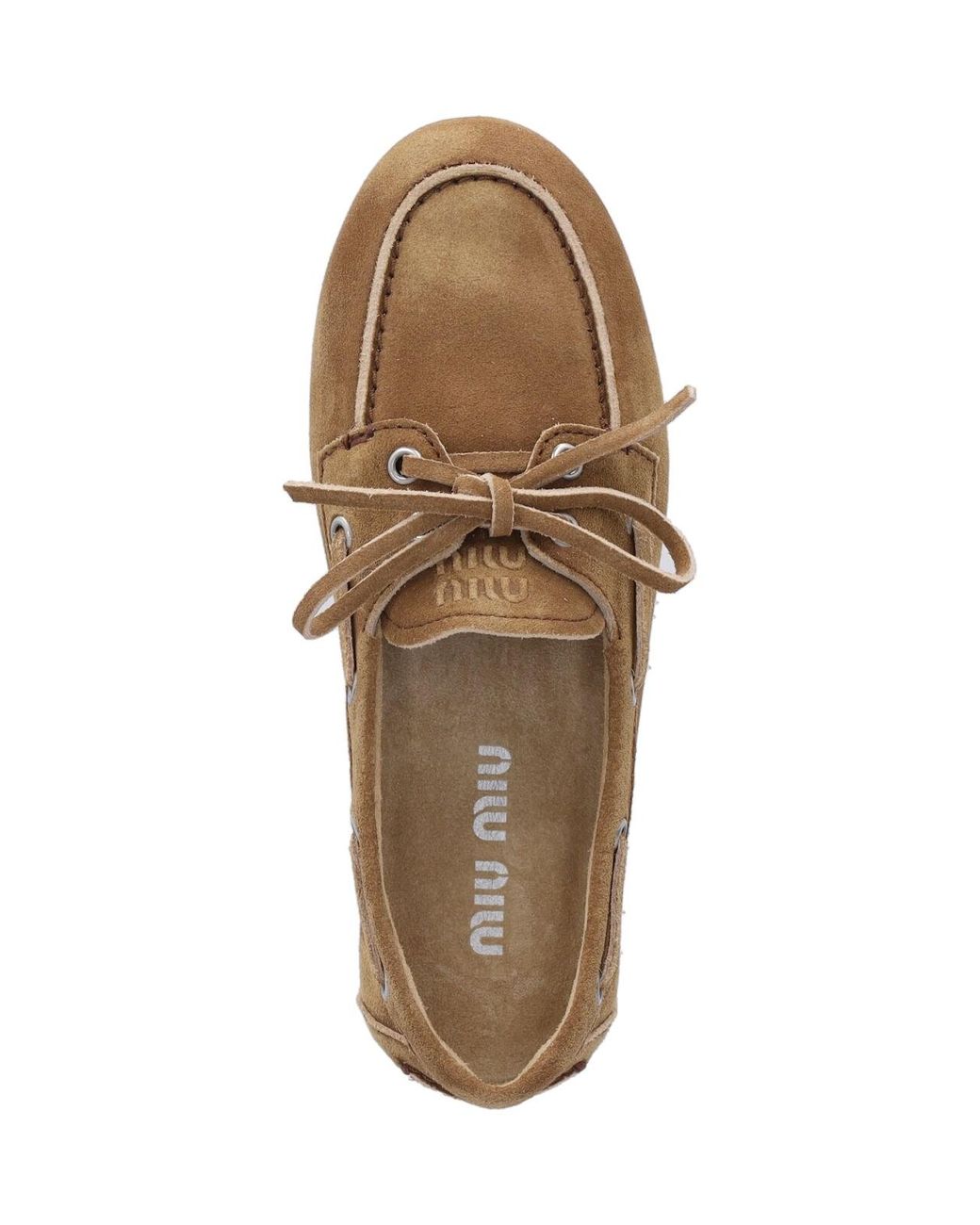 Miu Miu White Suede Loafers