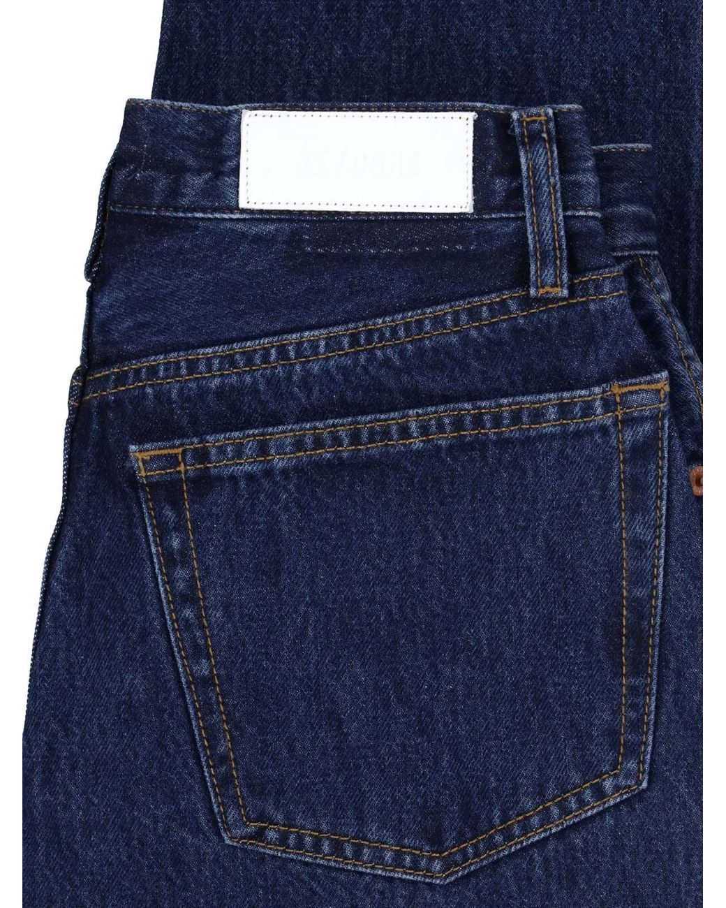 Re/done Blue High-Rise Straight-Leg Jeans