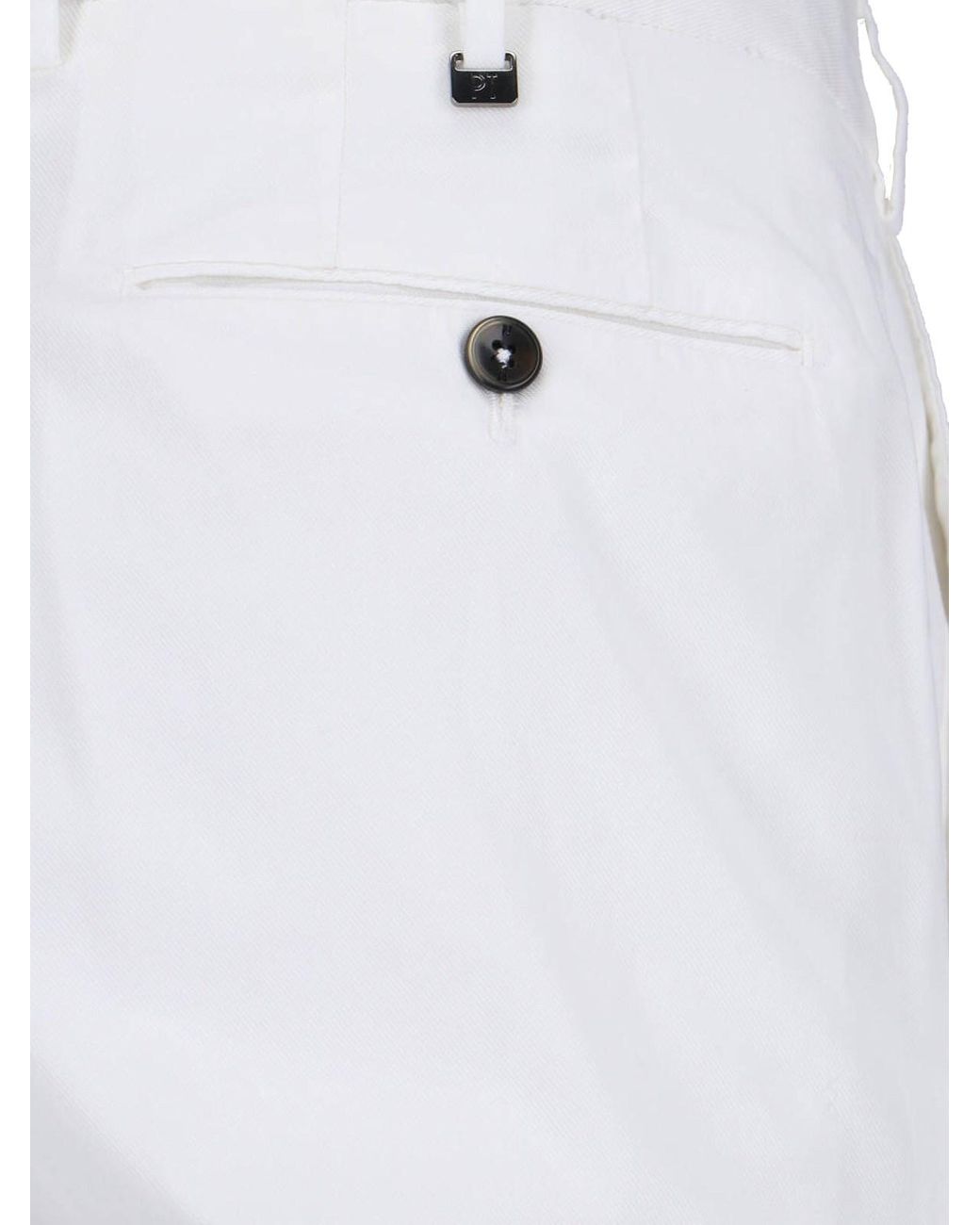 PT Torino White Straight Pants for men