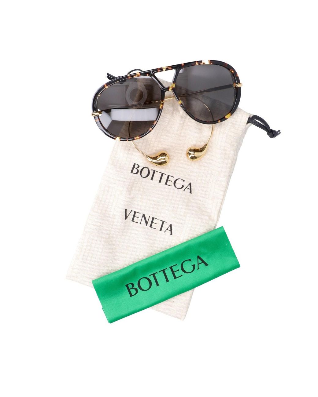 Bottega Veneta Brown Aviator Sunglasses "Drop"