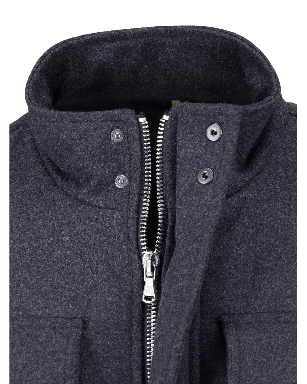White Sand Blue Wool Blend Jacket for men
