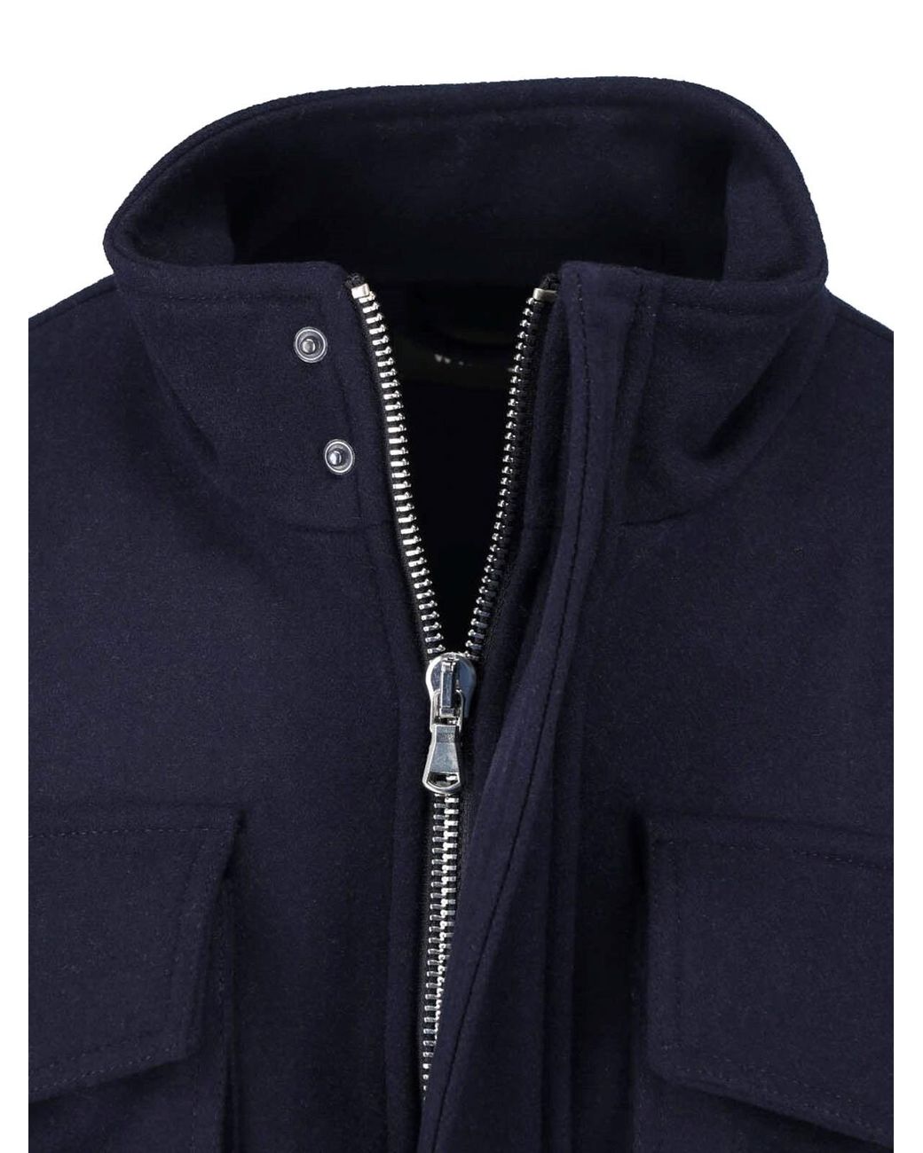 White Sand Blue Wool-Blend Jacket for men