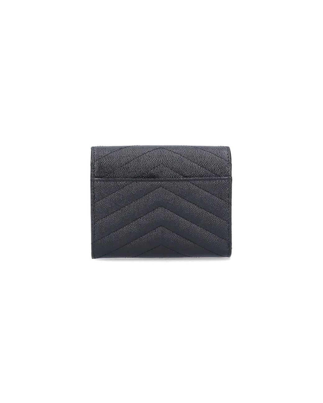 Saint Laurent Gray 'Cassandre' Tri-Fold Wallet