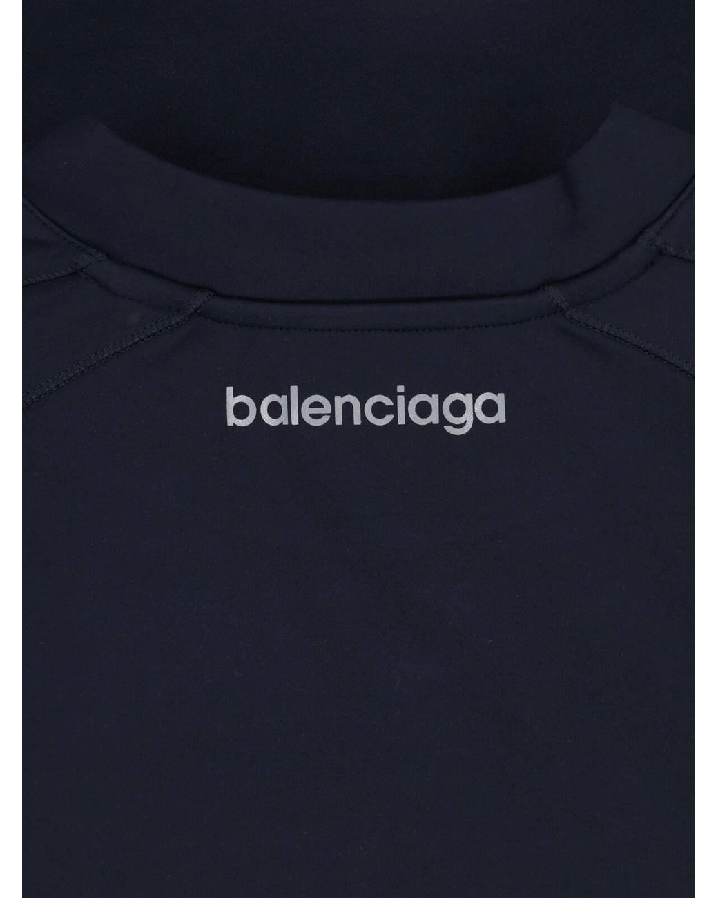 Balenciaga Blue Logo Graphic Crewneck T-Shirt for men