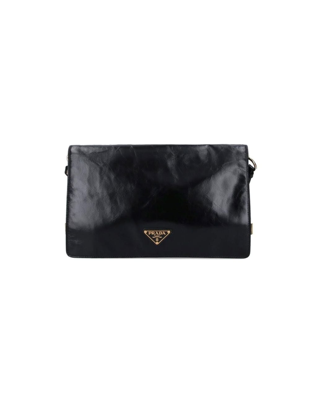 Prada Black Logo Medium Shoulder Bag