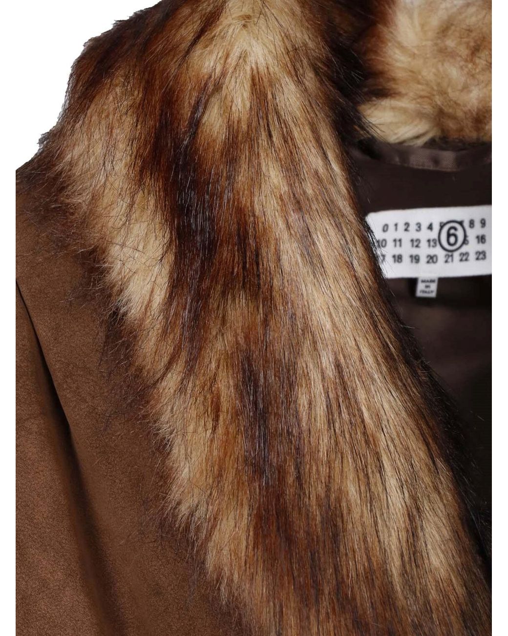 MM6 by Maison Margiela Brown Faux Fur Jacket