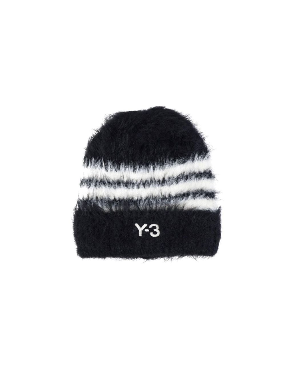 Y-3 Black Beanie "3 Stripes"