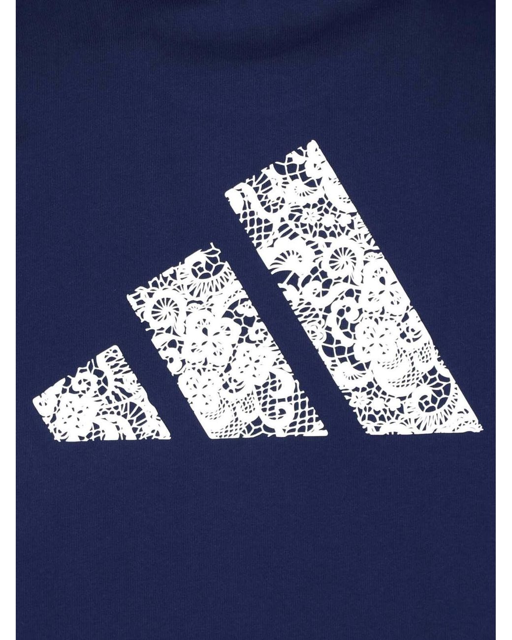 Adidas Blue Cotton Graphic T-Shirt for men