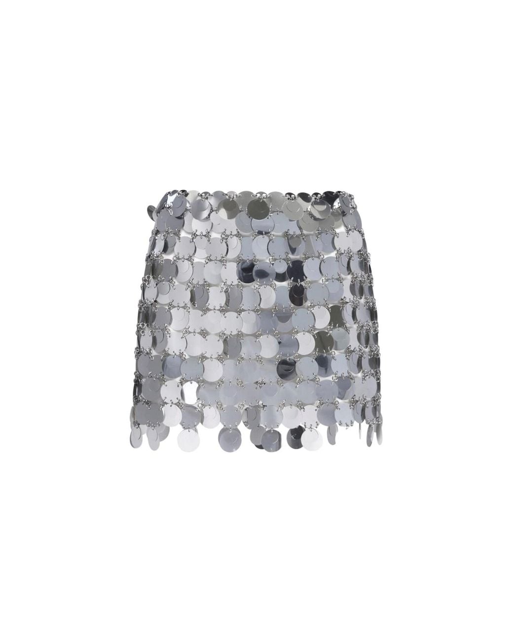 Rabanne Gray Mini Sequined Skirt