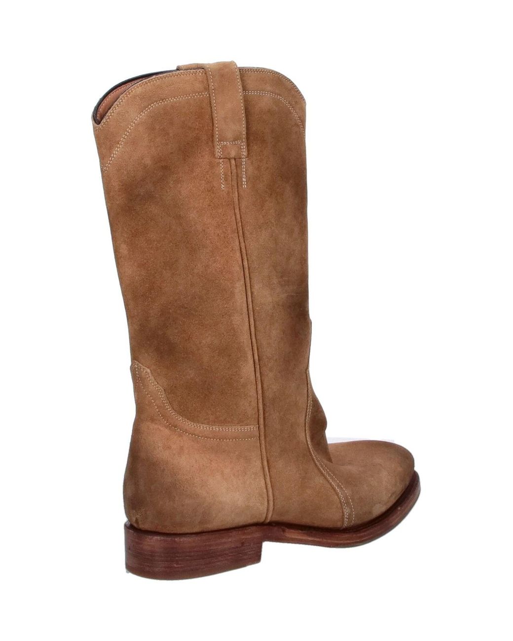 Jil Sander Brown Suede Western Knee-High Boots for men
