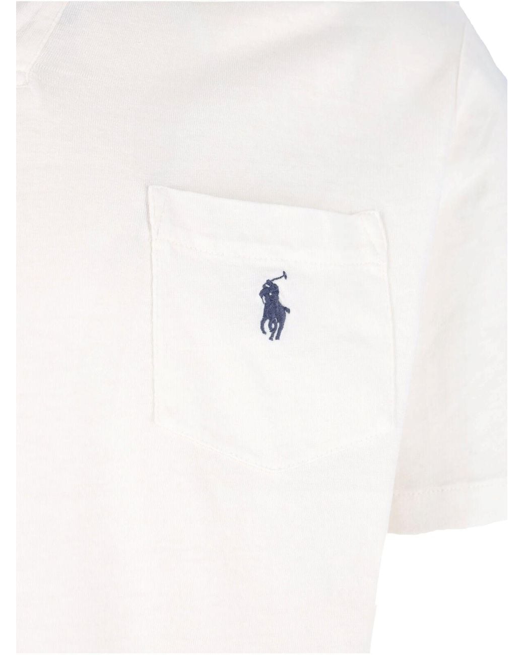 Polo Ralph Lauren White Cotton-Linen Polo Shirt for men