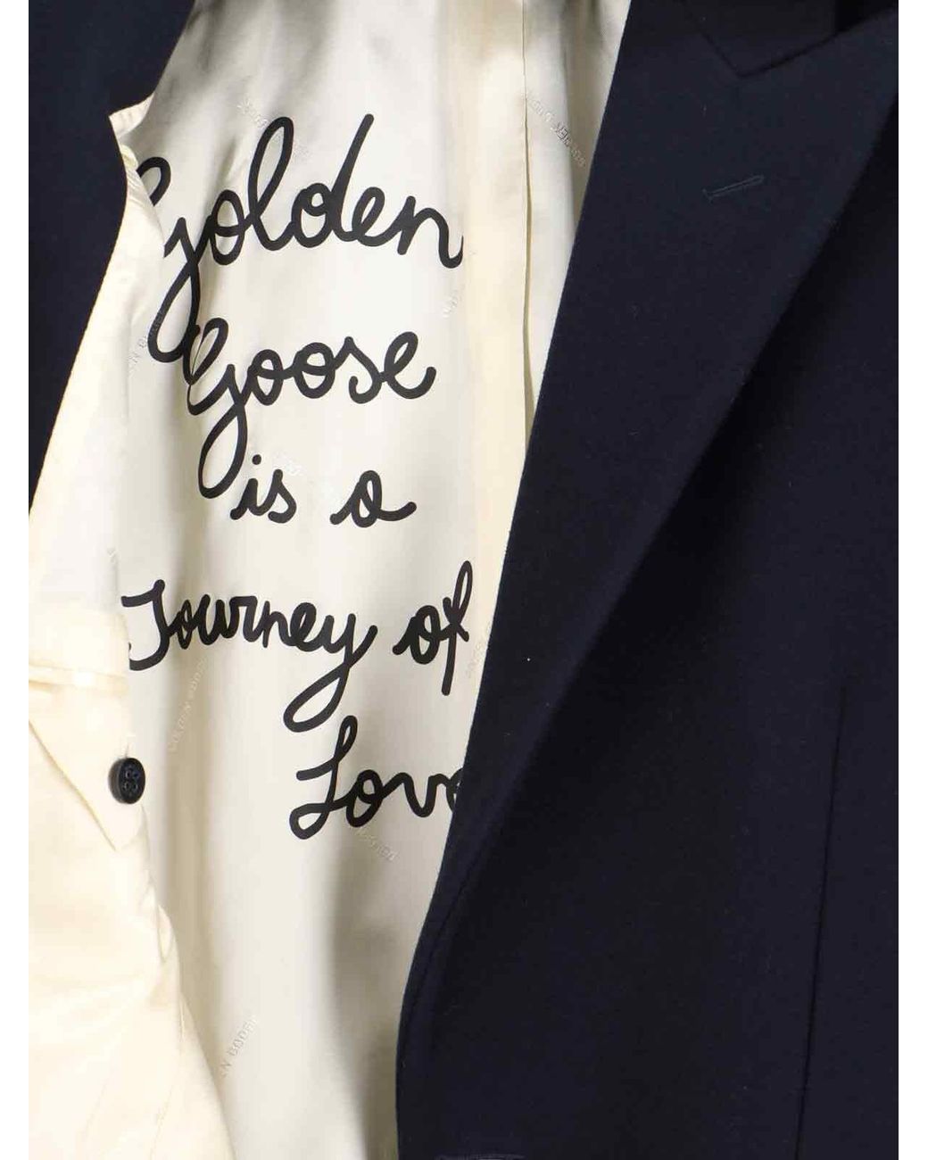Golden Goose Deluxe Brand Blue Wool Blend Coat With Star Logo for men