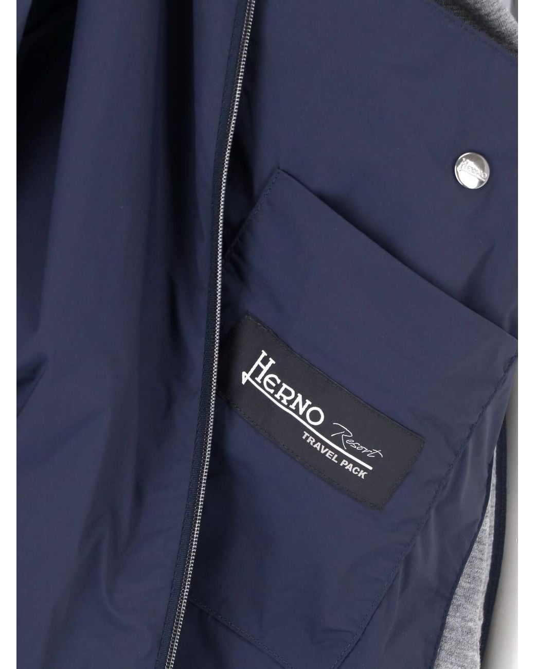 Herno Blue Lightweight Hooded Zip-Up Jacket for men