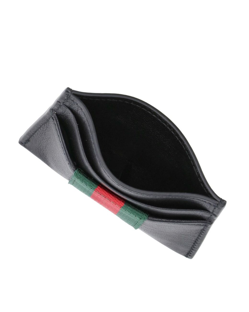 Gucci Black Card Holder "Web Trademark" for men