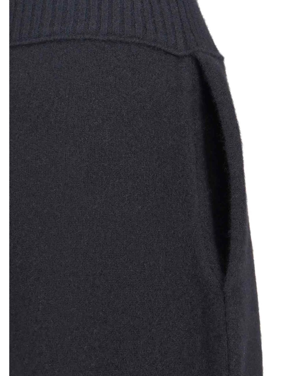 Uma Wang Blue Wide-Leg Trousers With High Ribbed Waistband