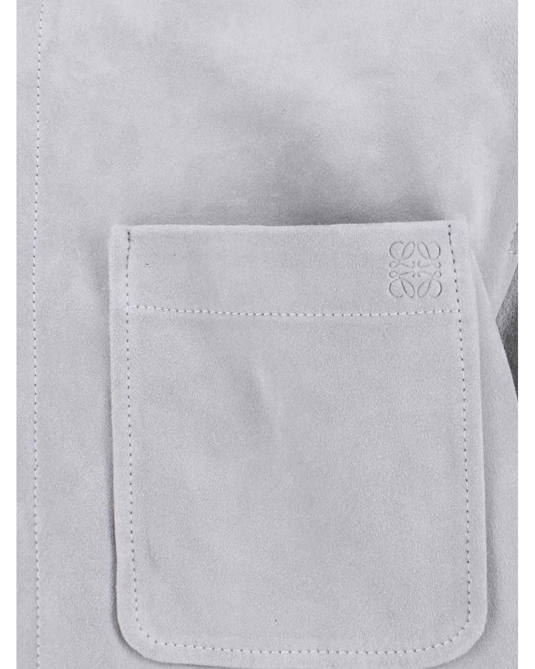 Loewe Gray Suede Jacket for men