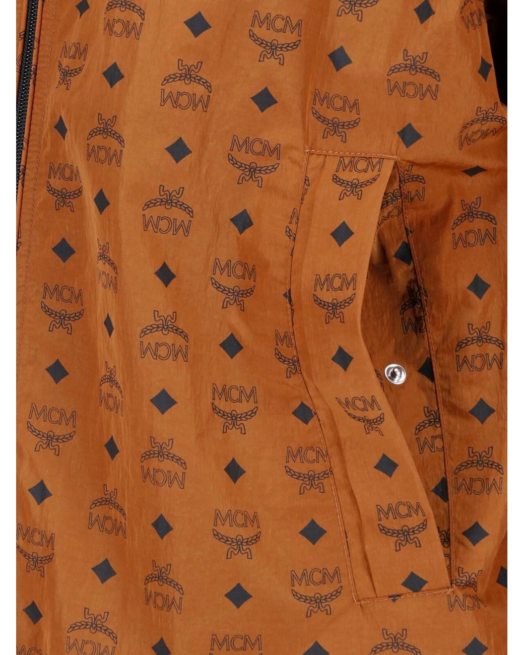 MCM Brown Hooded Logo Jacket for men