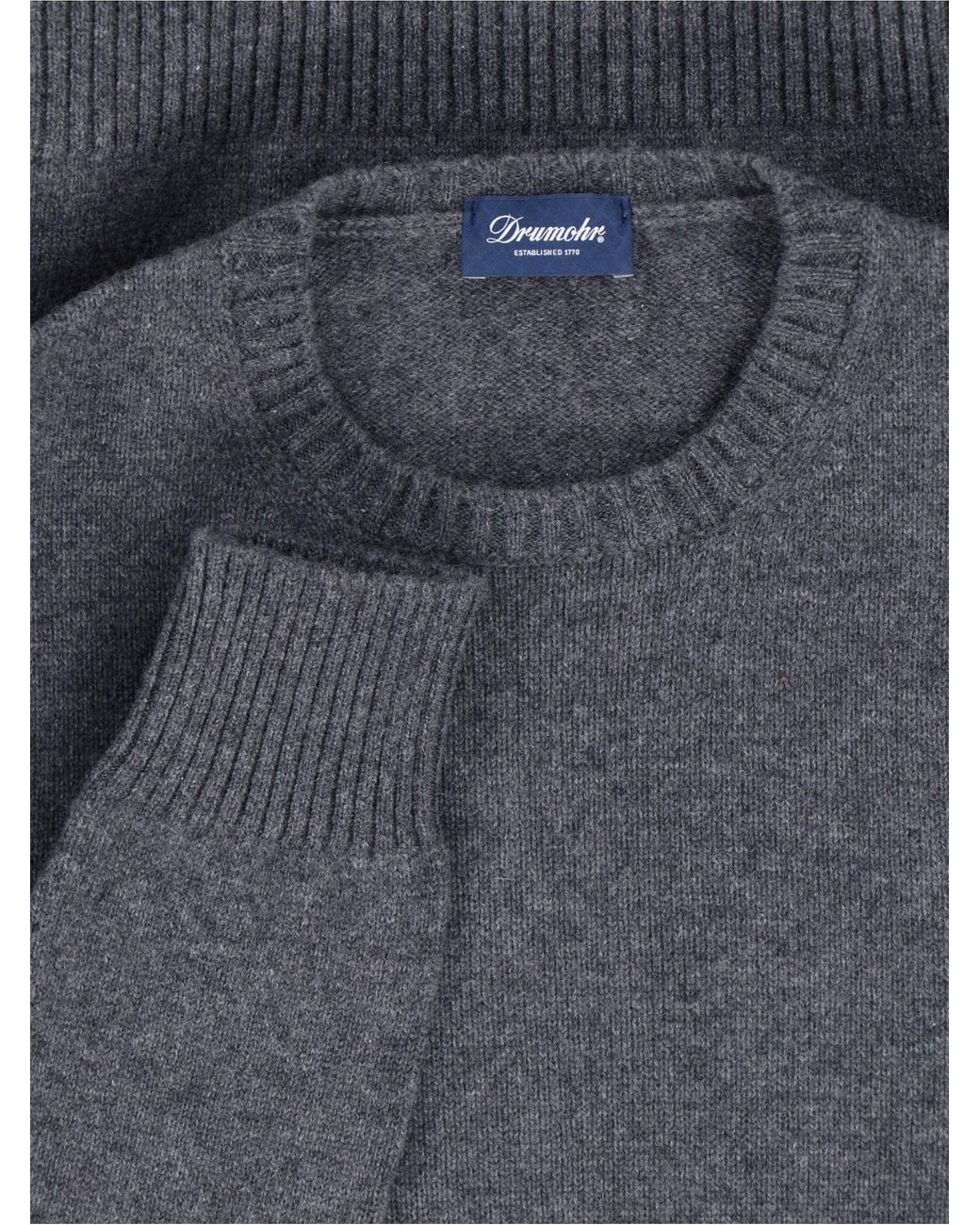 Drumohr Blue Cashmere Sweater for men