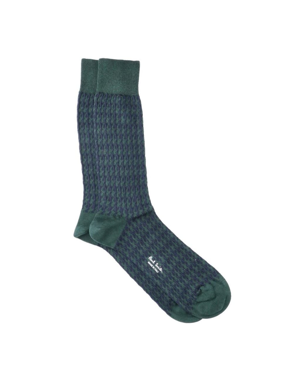 Paul Smith Blue Houndstooth Crew Socks for men