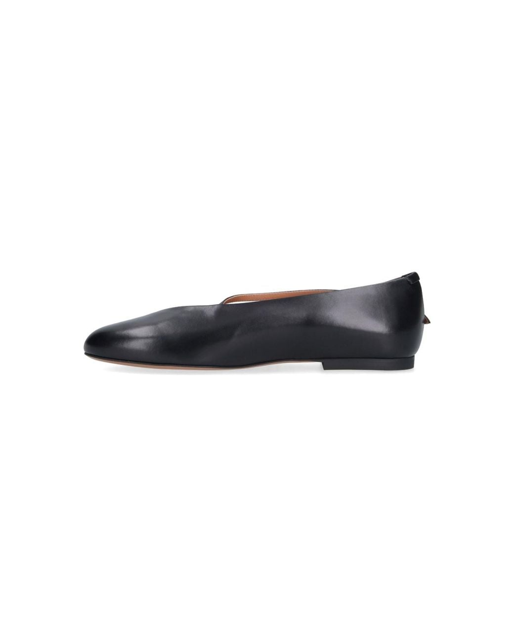 Jil Sander Black Elyss Round Toe Ballerina Flats
