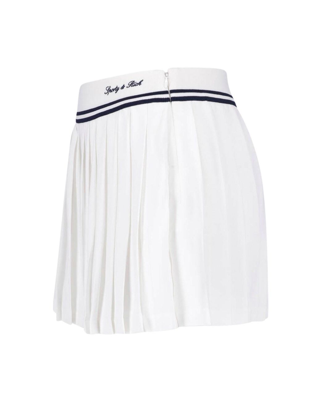 Sporty & Rich White Pleated Mini Skirt With Detail