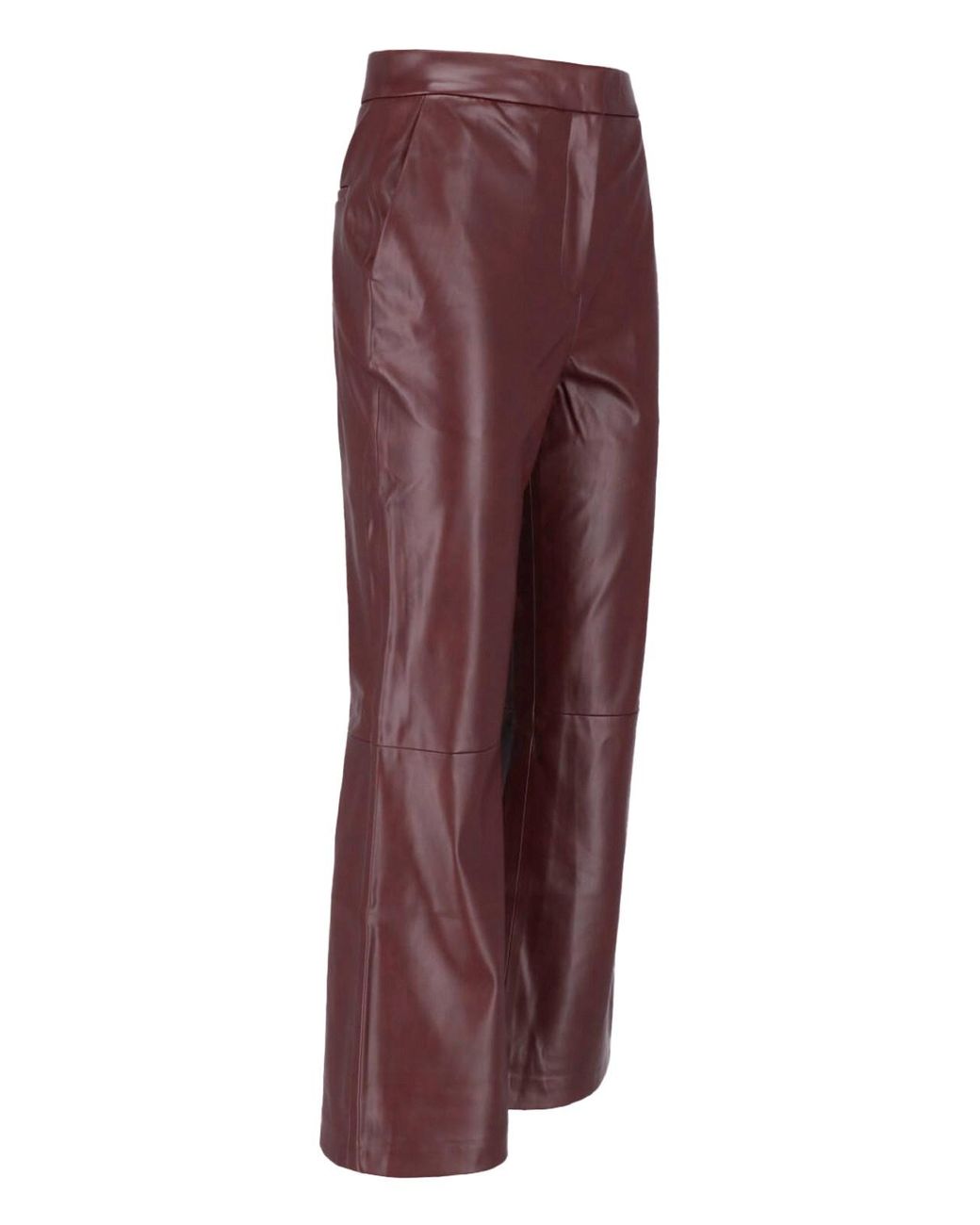 Calvin Klein High-Waisted Flared Faux Leather Trousers