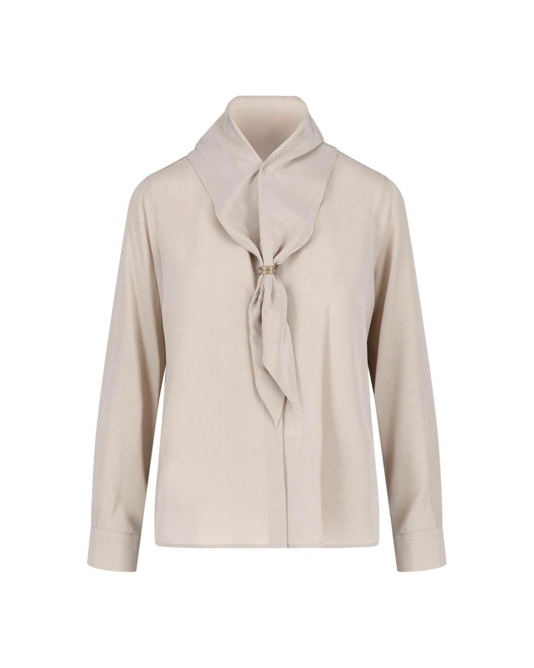 Max Mara Natural Silk Shirt With Scarf