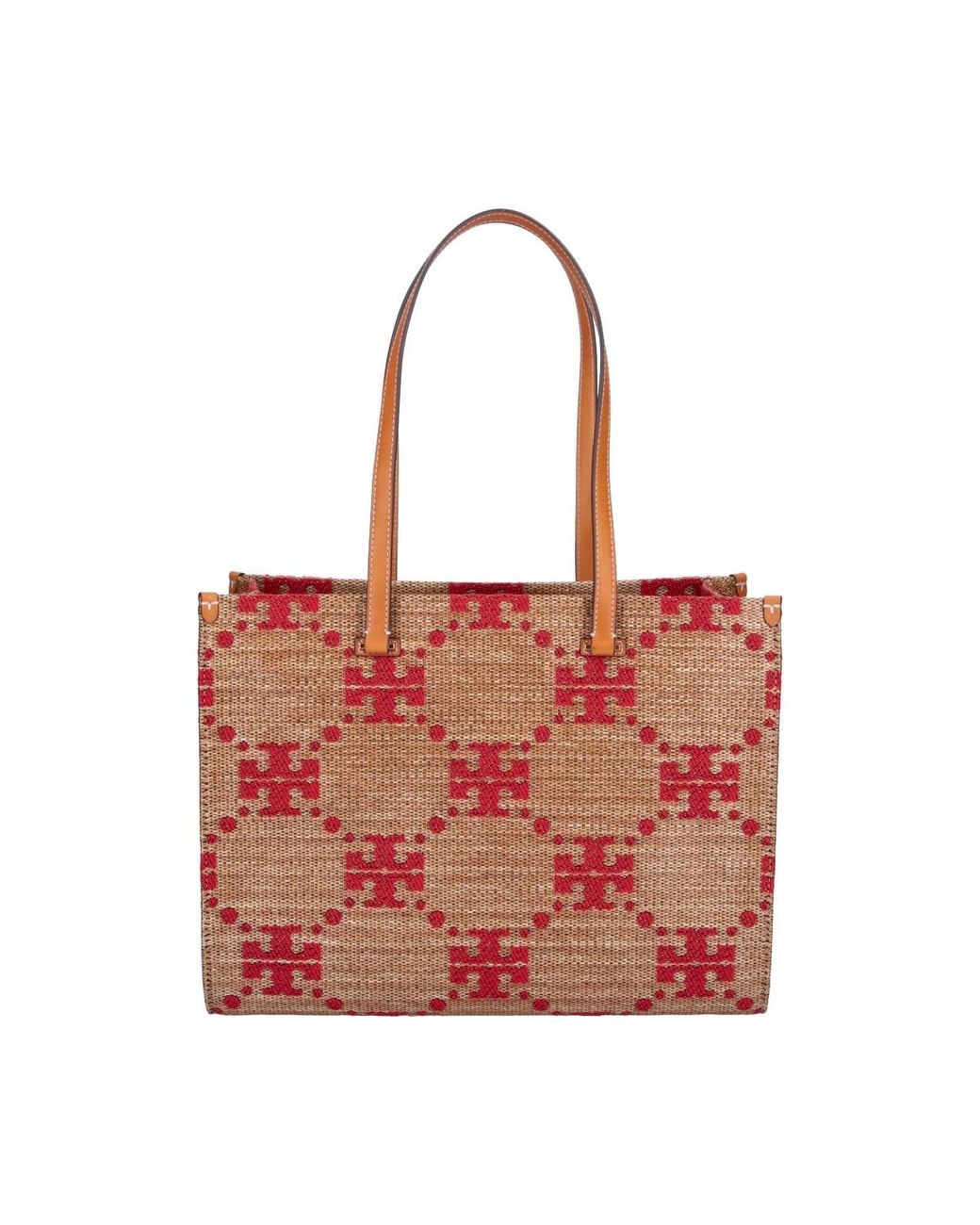 Borsa Tote "T Monogram" di Tory Burch in Red