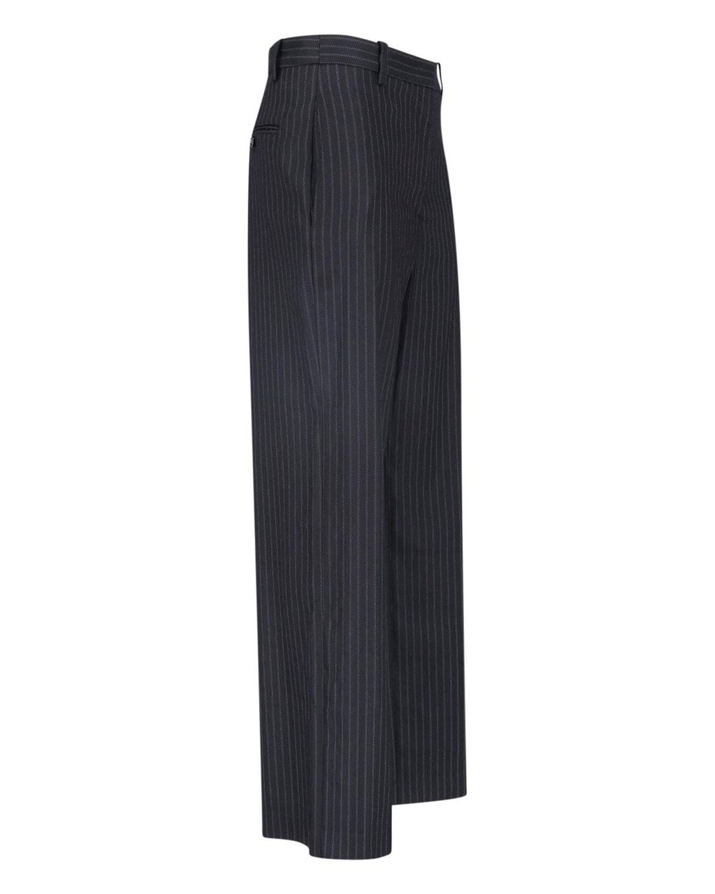 Isabel Marant Blue Tailored Pinstripe Straight-Leg Trousers
