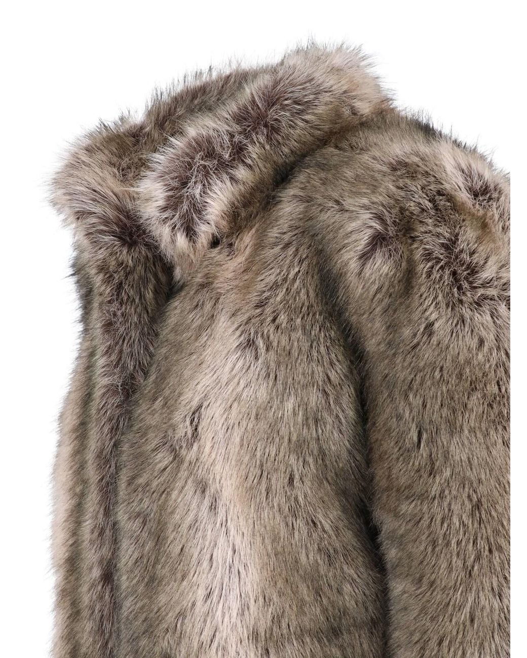Frankie Shop Brown Faux Fur Jacket "Denia"
