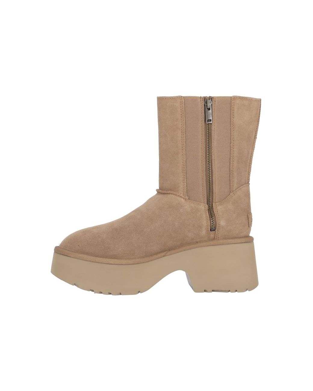 Ugg White 'Classic Twin Seam New Heights' Ankle Boots