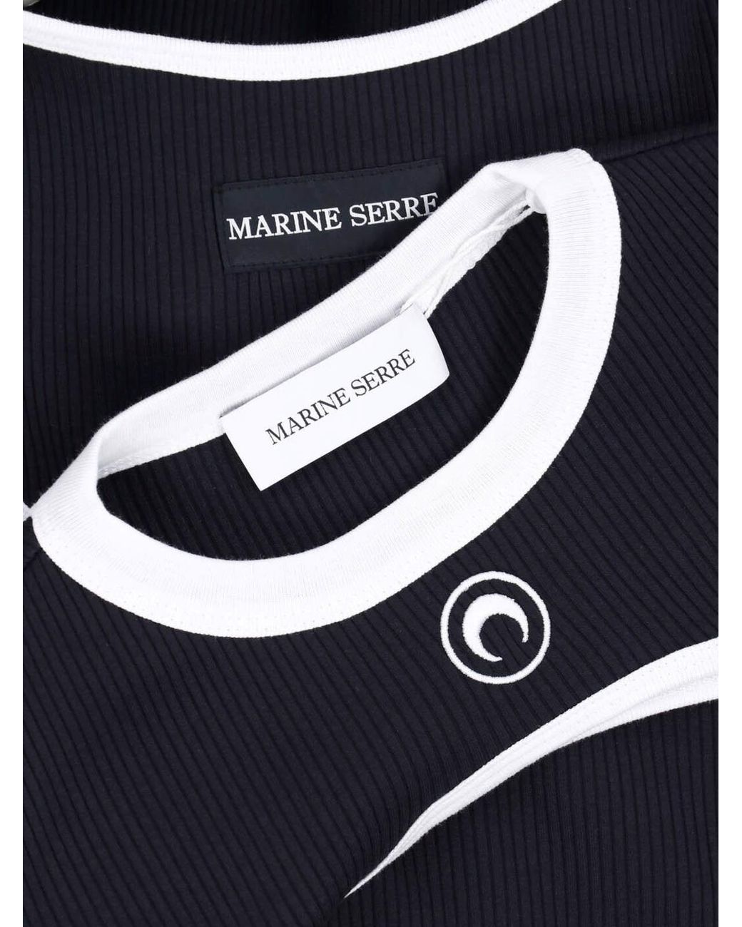 MARINE SERRE Blue Cutout Long Sleeve Ribbed Midi Dress
